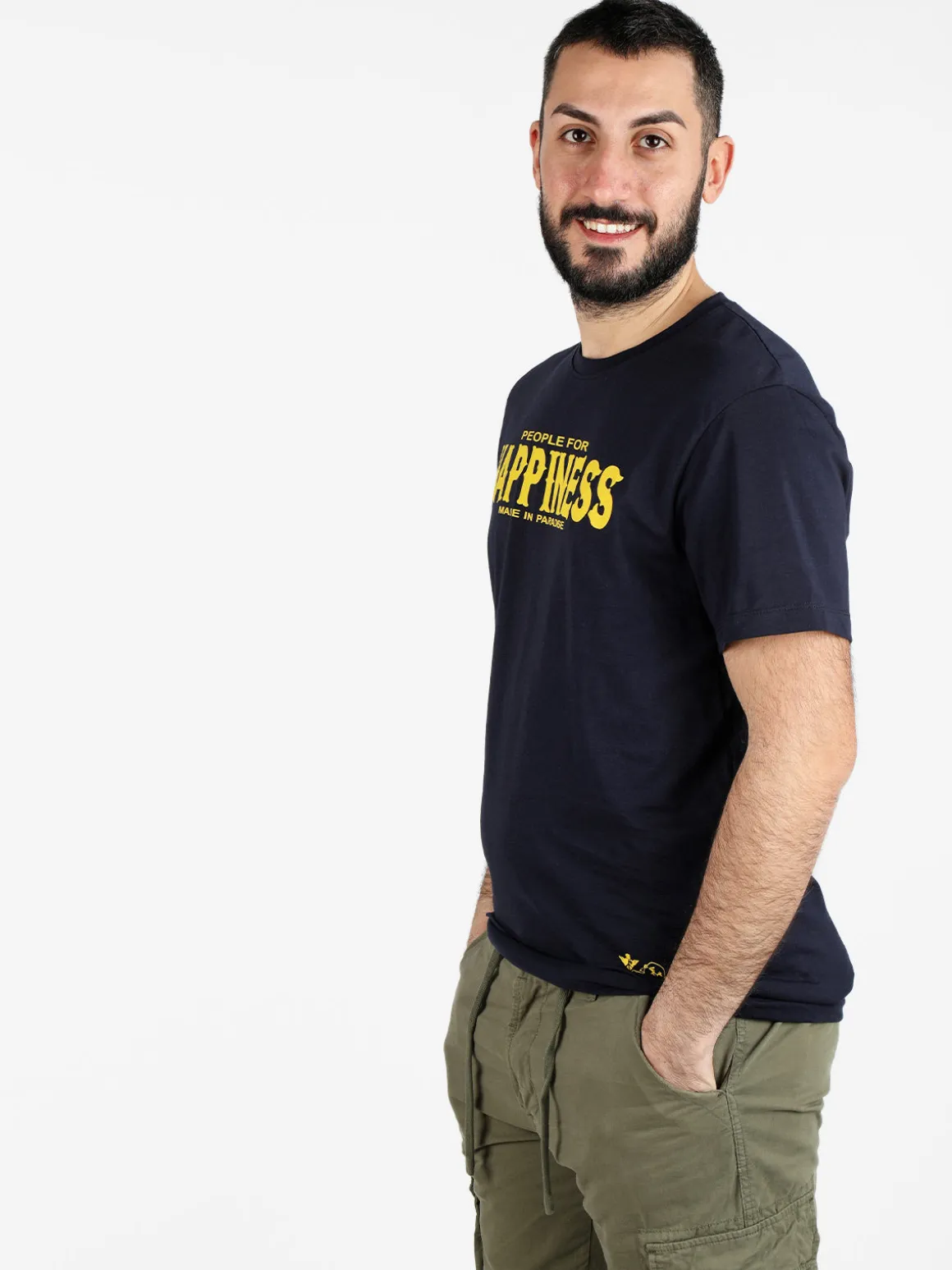 Happiness T-shirt da uomo con stampa