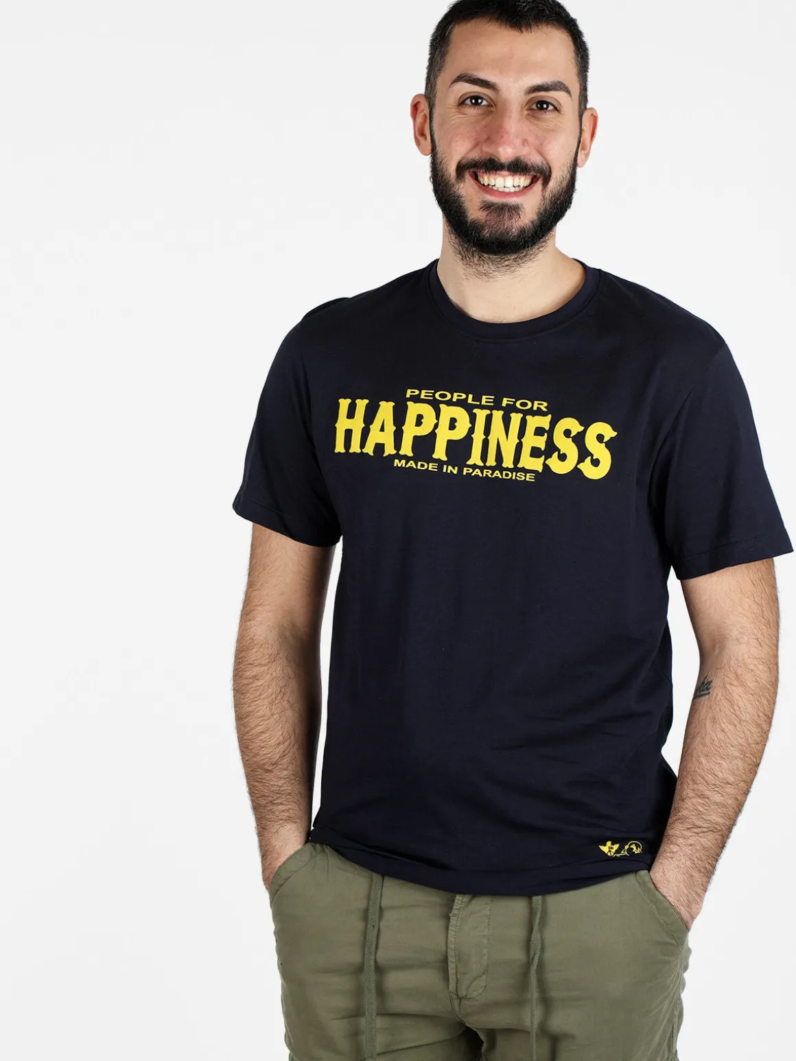 Happiness T-shirt da uomo con stampa