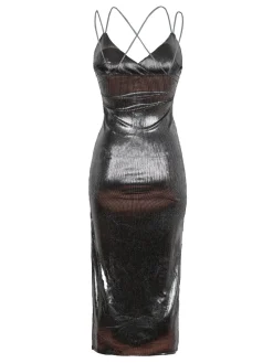 Hdl Milano Abito lungo con lurex donna