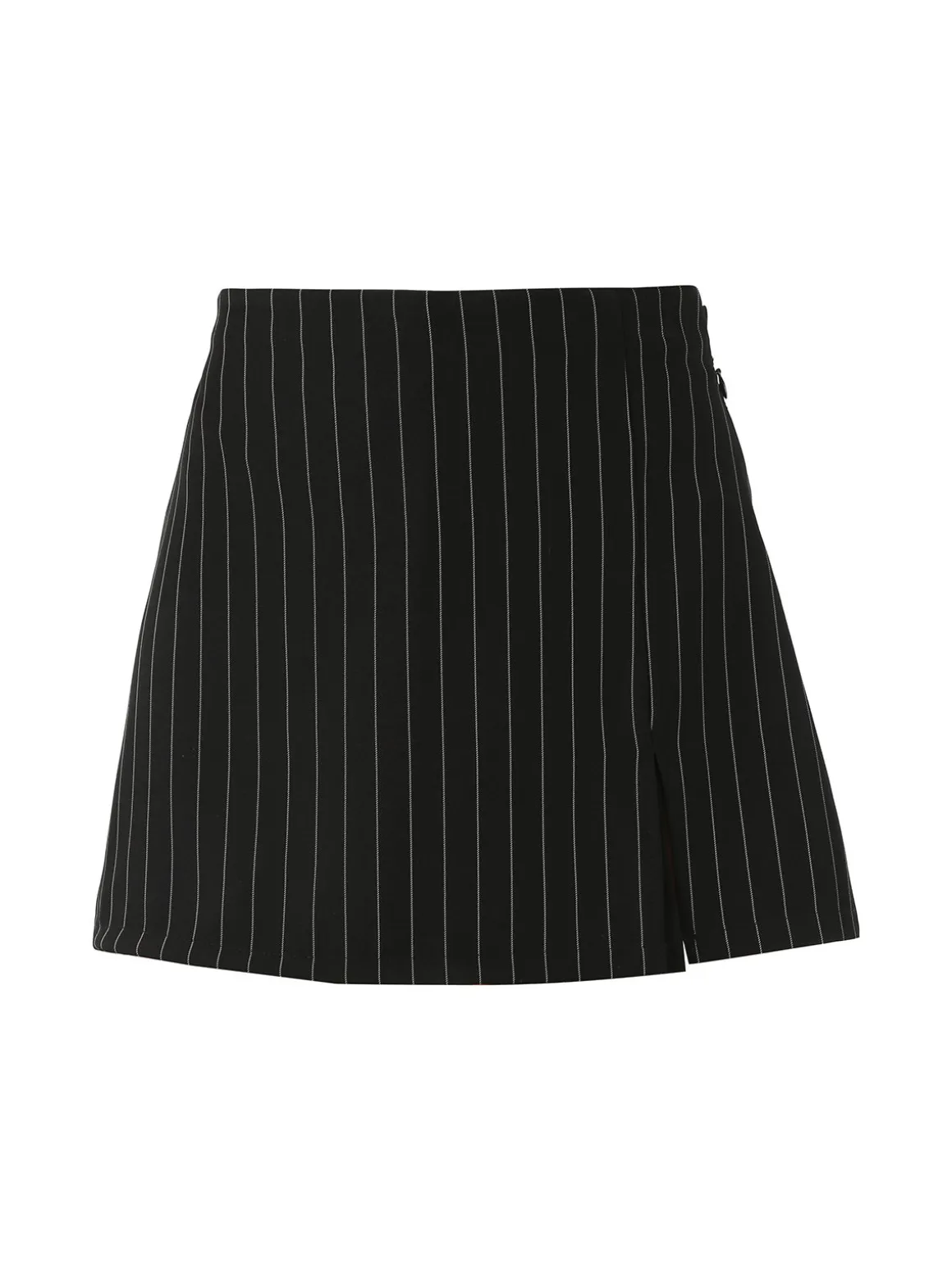 Hdl Milano Gonna a pantalone gessata da donna con piccolo spacco - nero