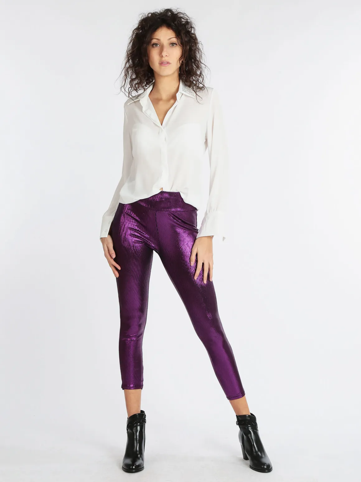 Hdl Milano Leggings donna con lurex