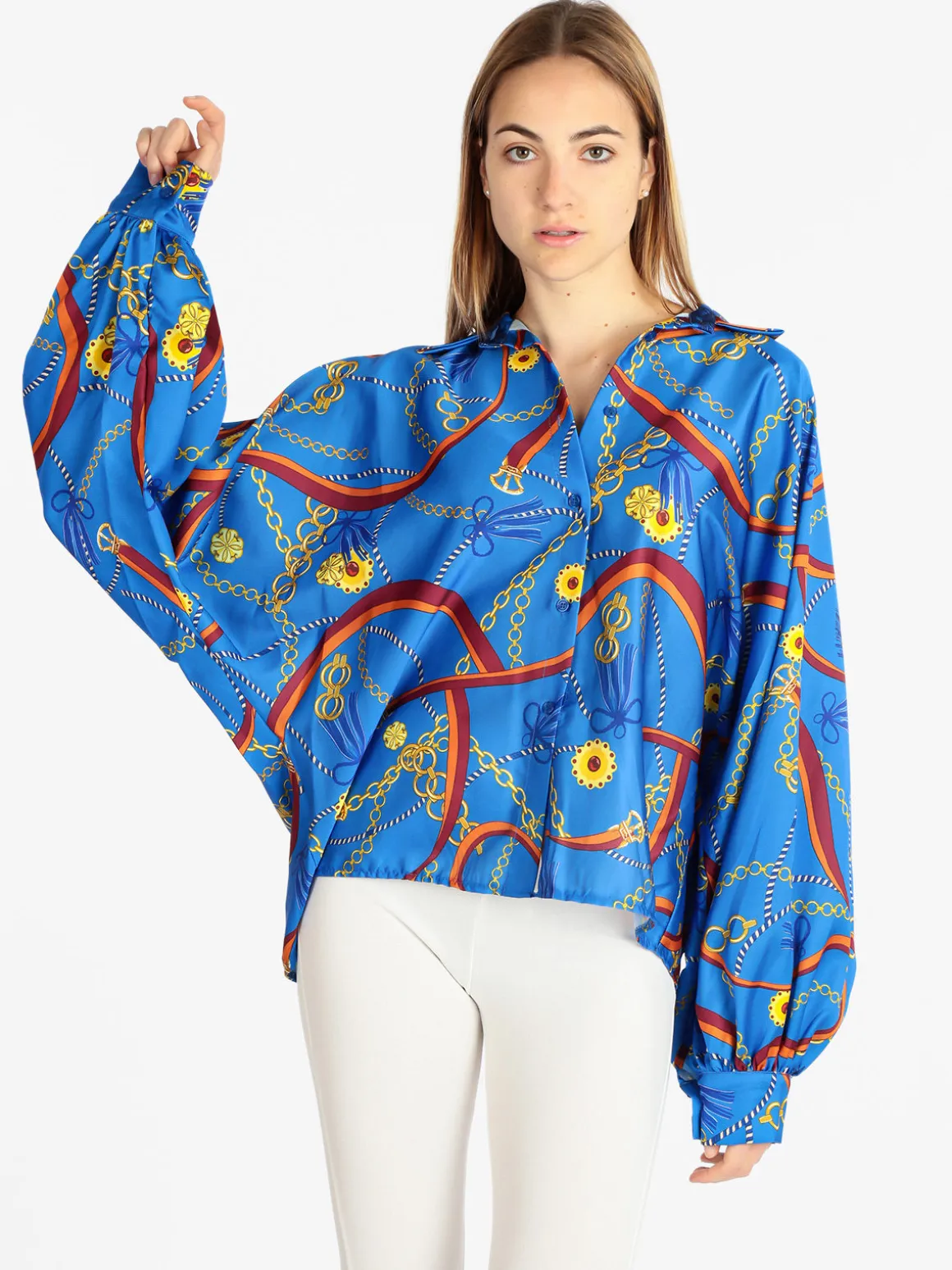 Hdl Milano Maxi camicia donna con stampe