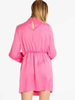 Hdl Milano Vestito donna manica lunga effetto raso