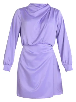 Hdl Milano Vestito donna manica lunga effetto raso