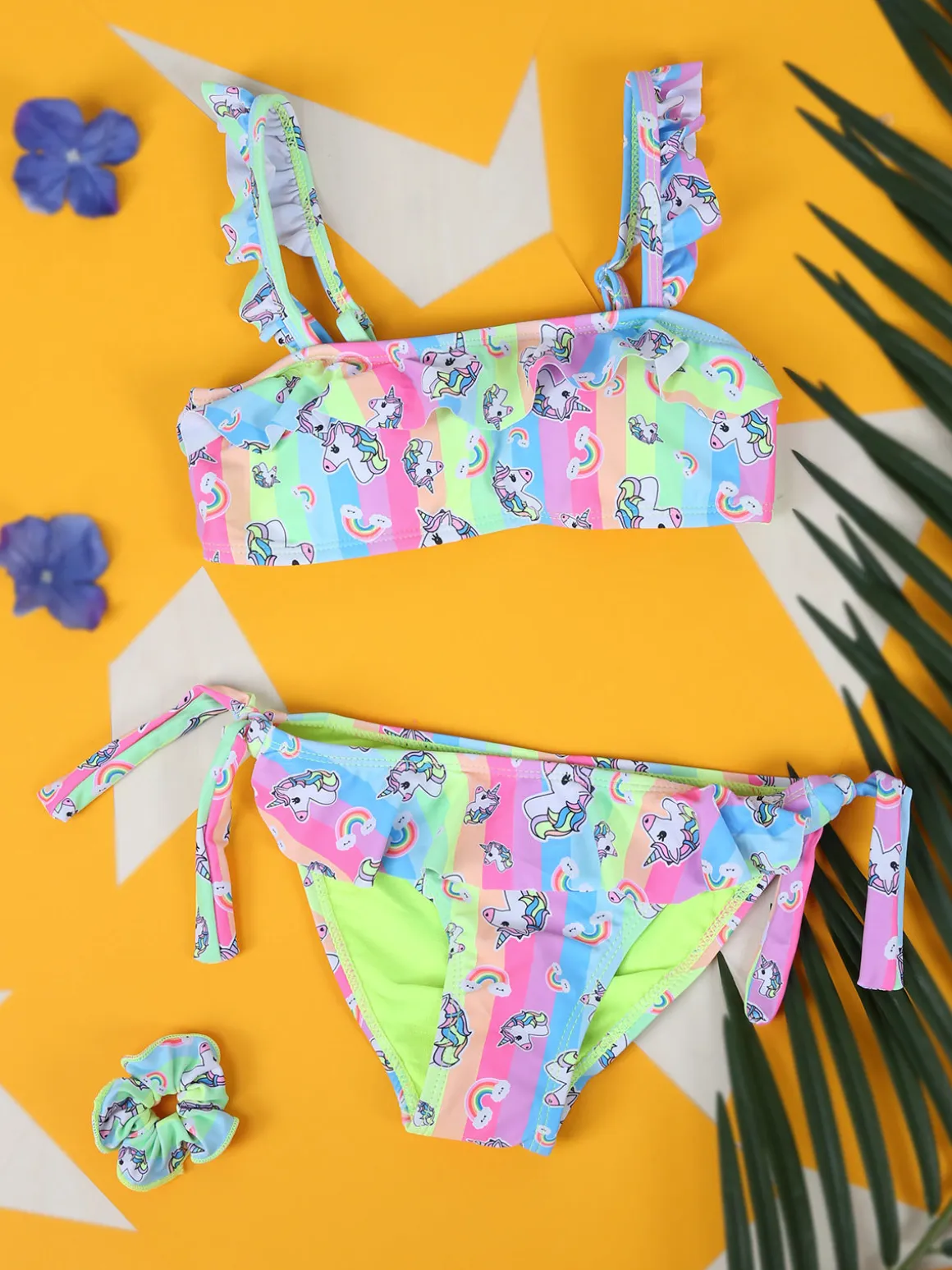 Hello Bikini Bikini unicorno da bambina con elastico per capelli