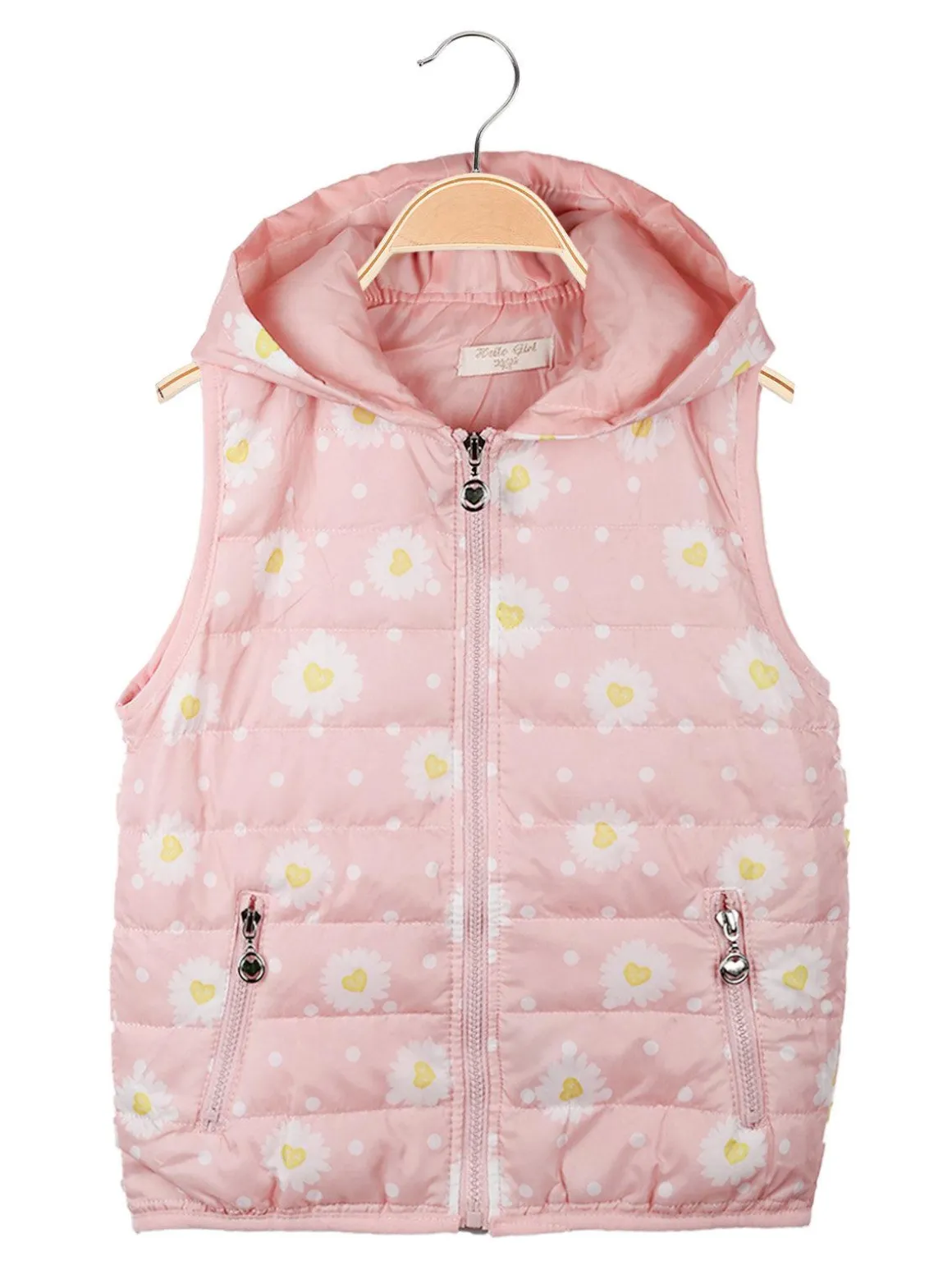 Hello Girl Gilet bambina imbottito con cappuccio