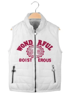 Hello Girl Gilet imbottito bambina con scritte