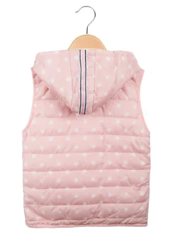 Hello Girl Gilet imbottito con cappuccio e stelle da bambina