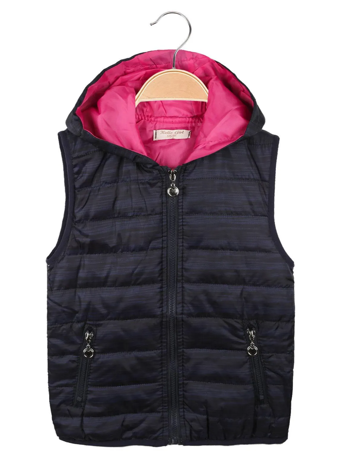 Hello Girl Gilet imbottito con cappuccio da bambina