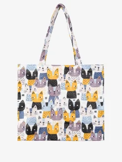 Hernan Borsa shopper della spesa con stampe - bianco