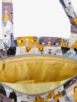 Hernan Borsa shopper della spesa con stampe - bianco