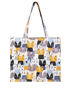 Hernan Borsa shopper della spesa con stampe - bianco
