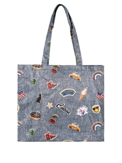 Hernan Borsa shopper della spesa con stampe - jeans