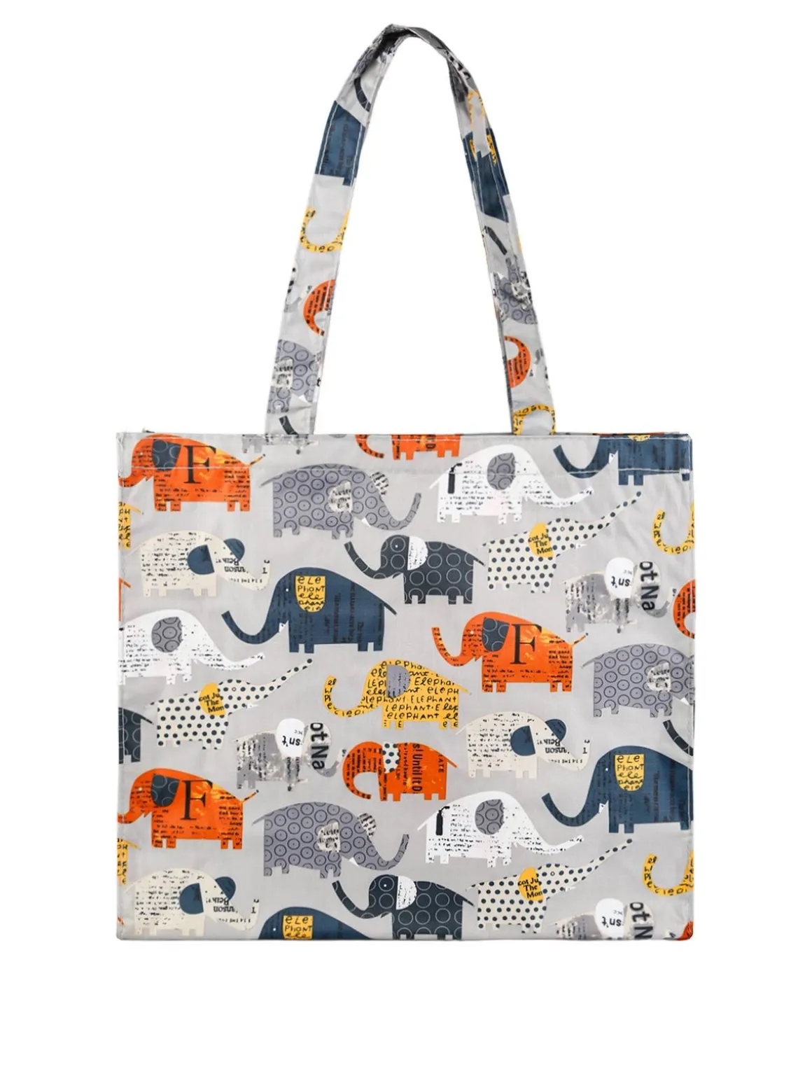 Hernan Borsa shopper della spesa con stampe - grigio chiaro