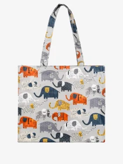 Hernan Borsa shopper della spesa con stampe - grigio chiaro