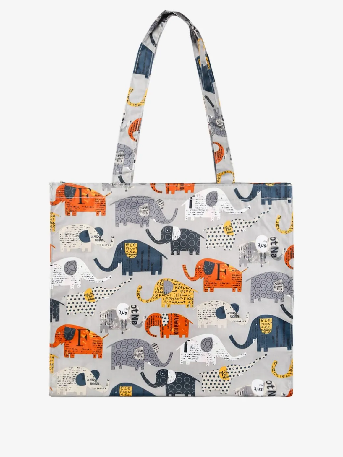 Hernan Borsa shopper della spesa con stampe - grigio chiaro