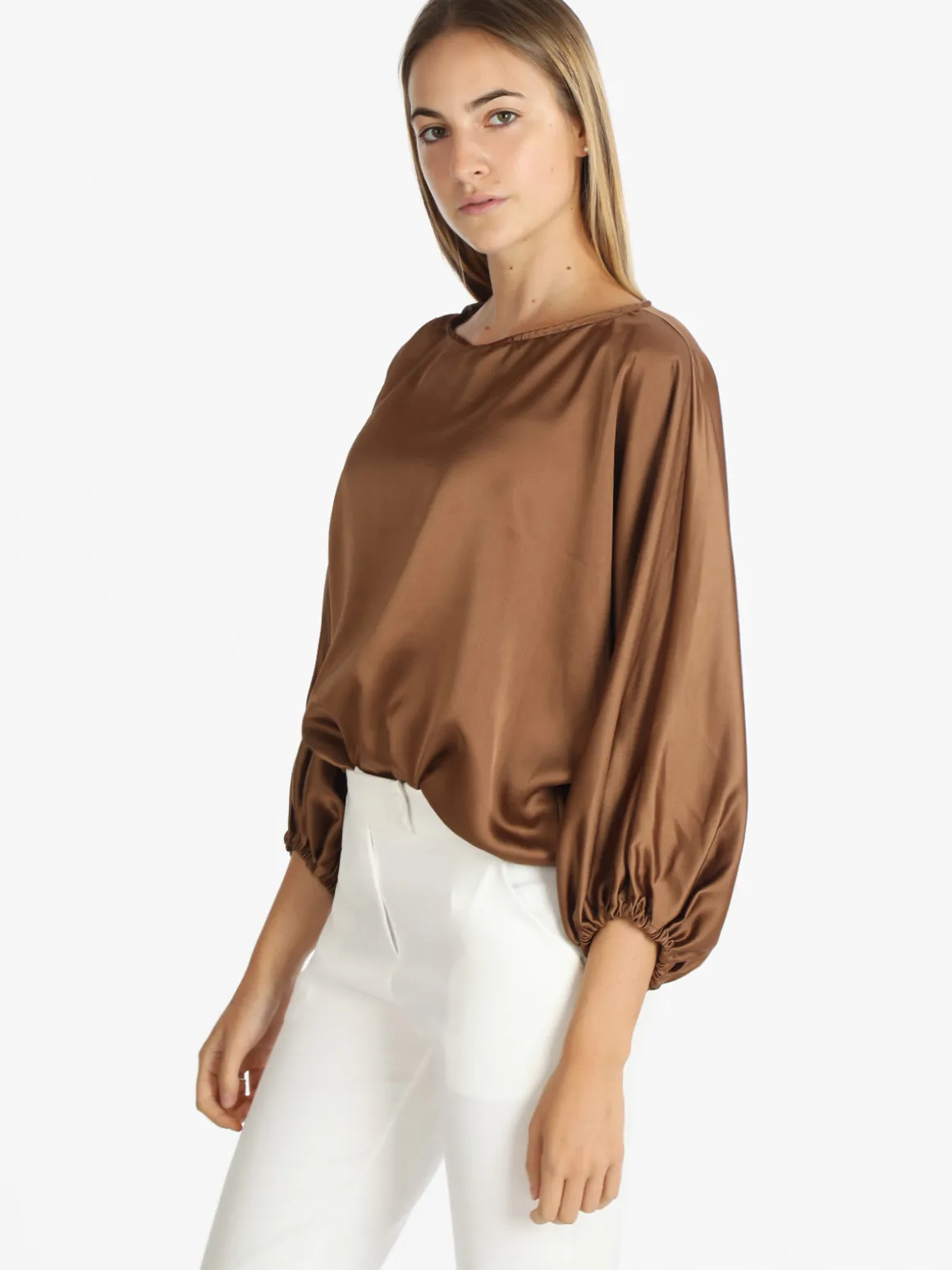 H & G Maxi blusa donna con maniche ampie