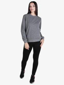 Hollywood Milano Felpa girocollo da donna sportiva con strass