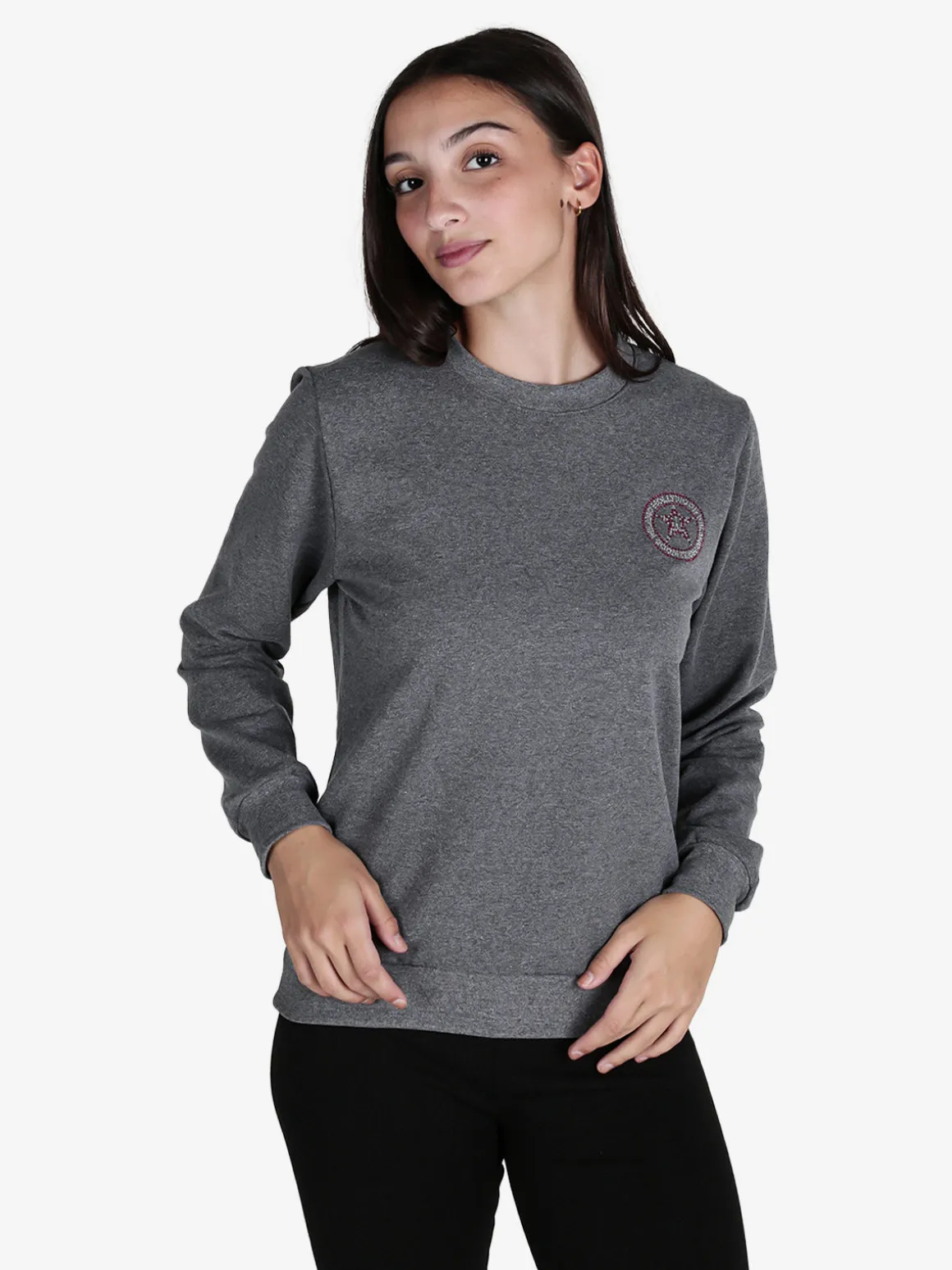 Hollywood Milano Felpa girocollo da donna sportiva con strass
