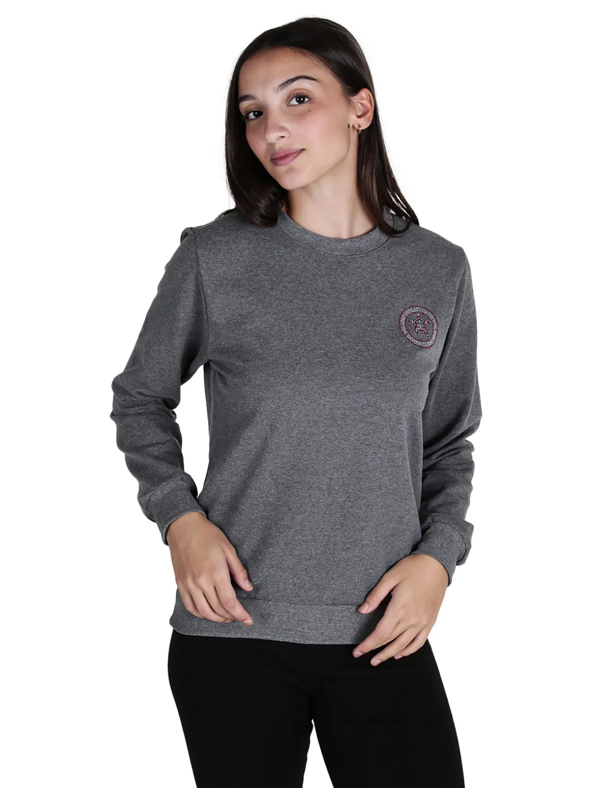 Hollywood Milano Felpa girocollo da donna sportiva con strass