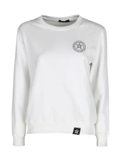 Hollywood Milano Felpa girocollo da donna sportiva con strass