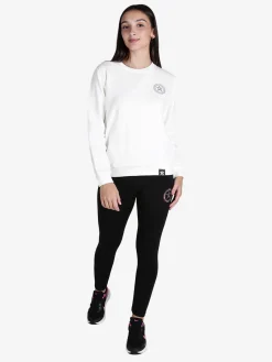 Hollywood Milano Felpa girocollo da donna sportiva con strass
