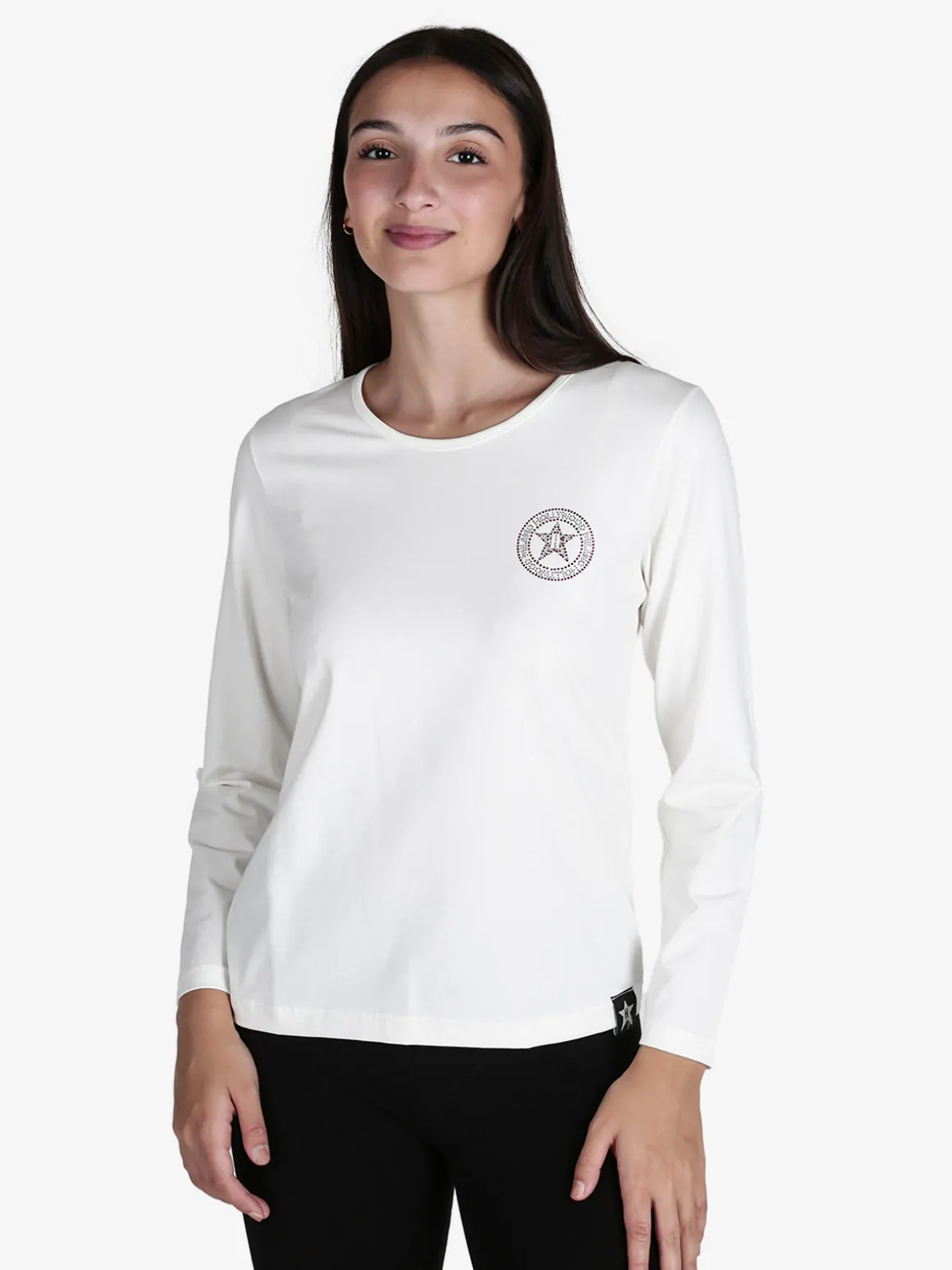 Hollywood Milano T-shirt donna sportiva a maniche lunghe