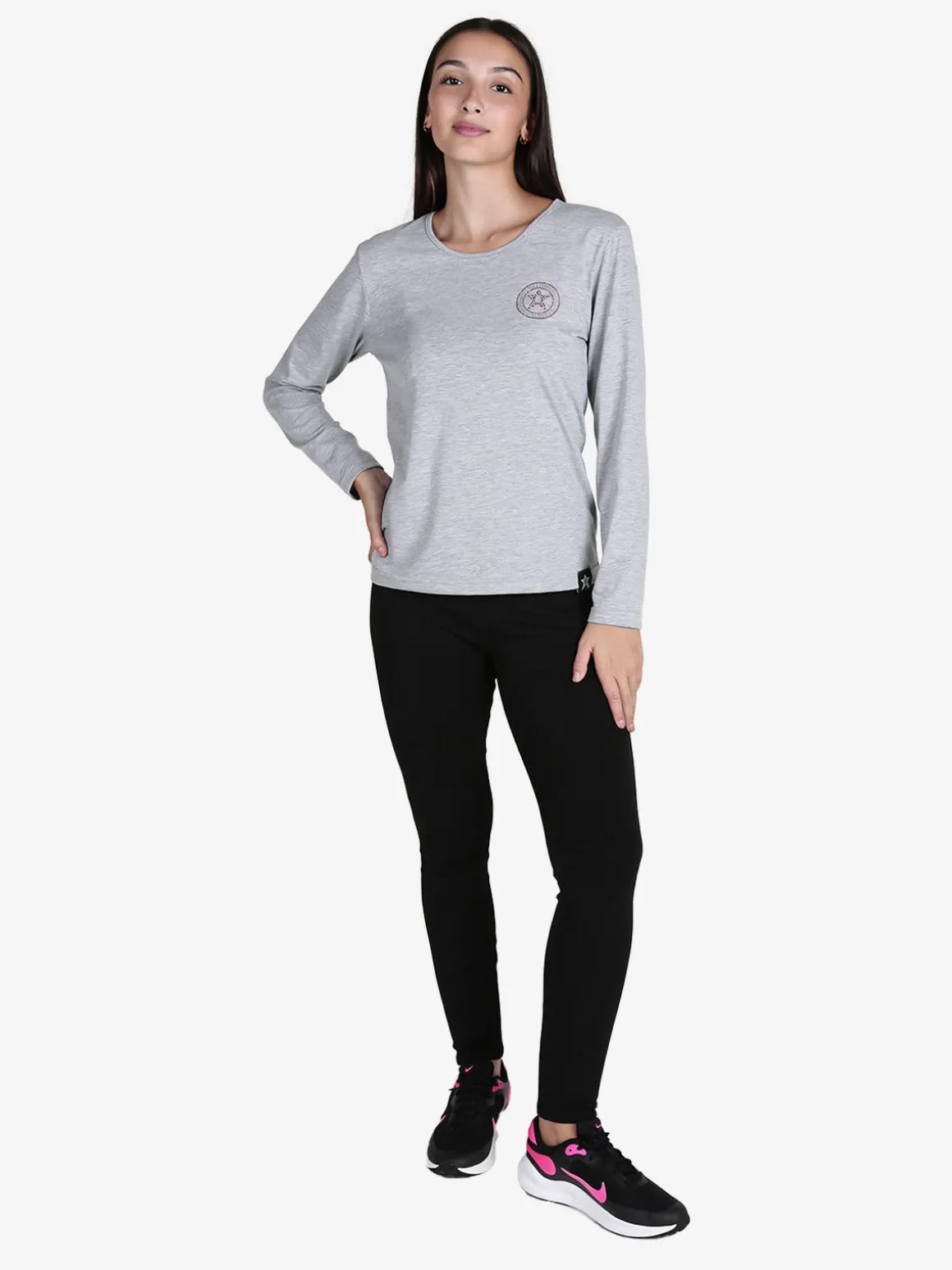 Hollywood Milano T-shirt donna sportiva a maniche lunghe