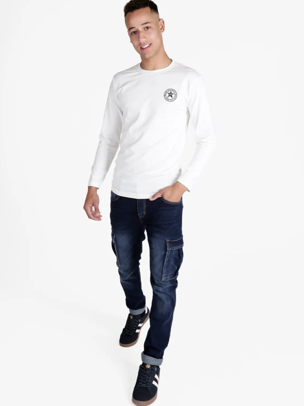 Hollywood Milano T-shirt uomo a maniche lunghe in cotone