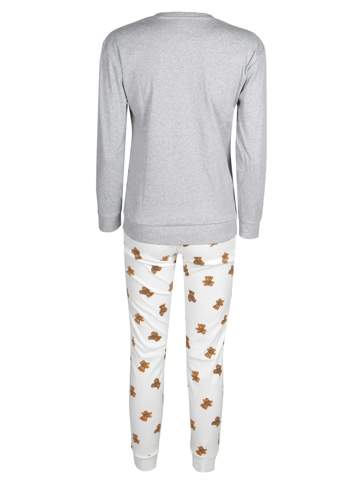Hollywood Pigiama lungo da donna in cotone interlock con orsacchiotto