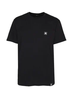 Hollywood T-shirt girocollo da uomo in cotone con patch gommata