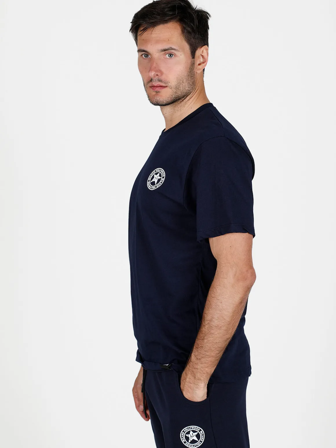 Hollywood T-shirt girocollo da uomo in cotone