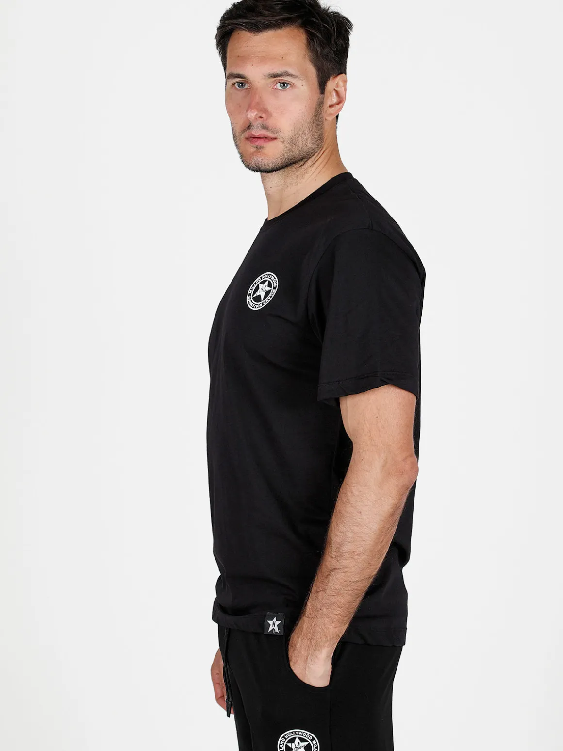 Hollywood T-shirt girocollo da uomo in cotone
