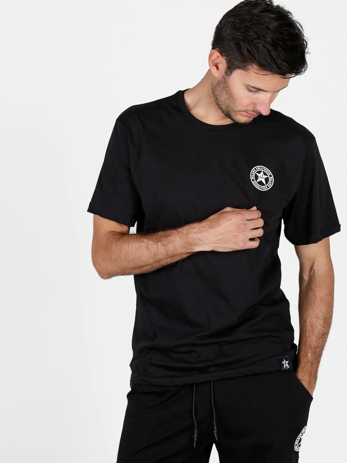 Hollywood T-shirt girocollo da uomo in cotone