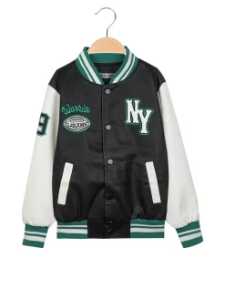 Hollywork Giacca baseball da bambino in ecopelle