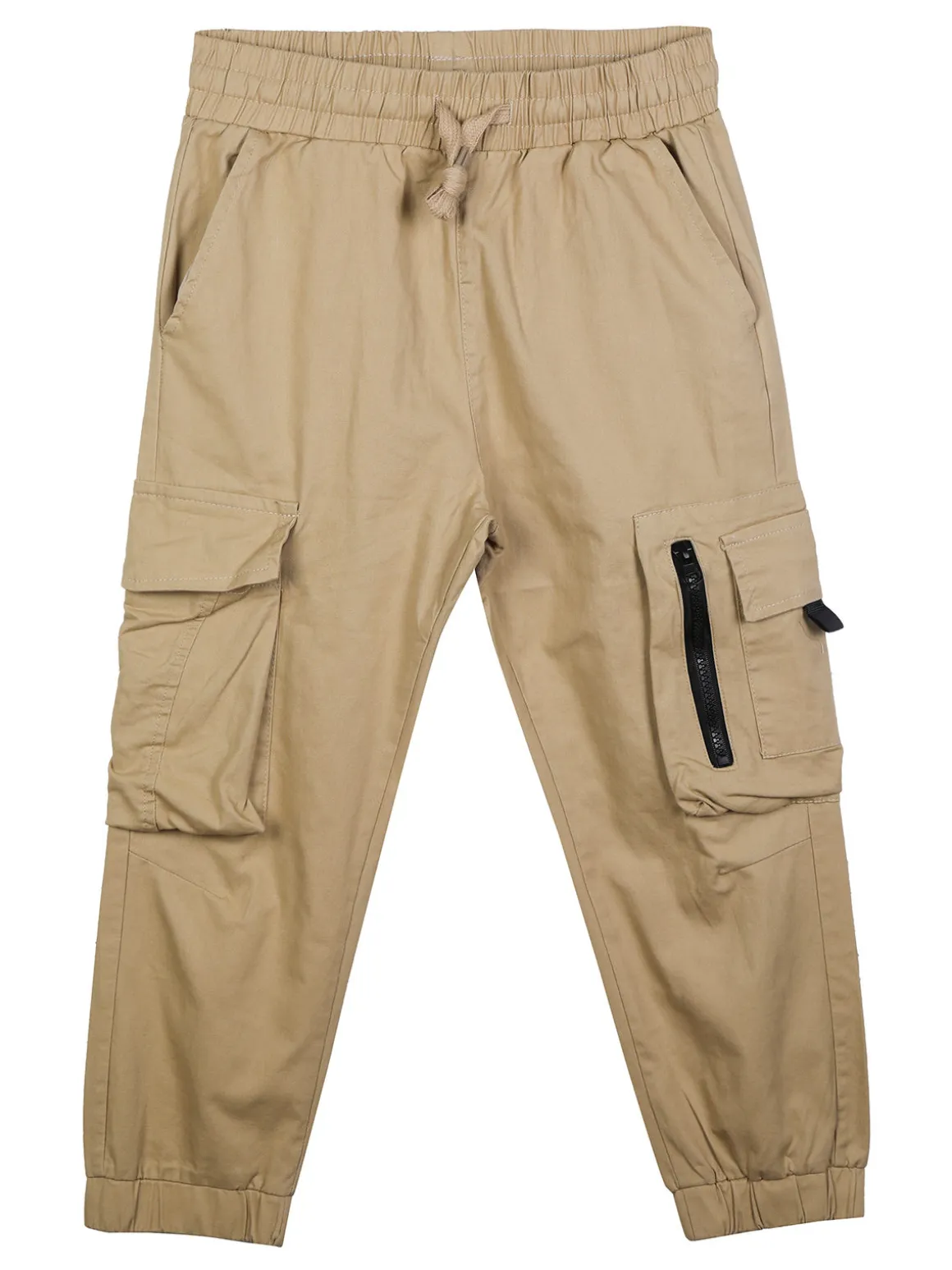 Hollywork Pantaloni da bambino in cotone con tasconi e polsini