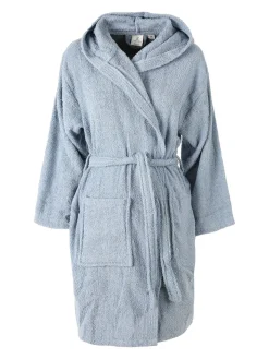 Home Zen Accappatoio unisex in spugna di cotone con cappuccio - azzurro