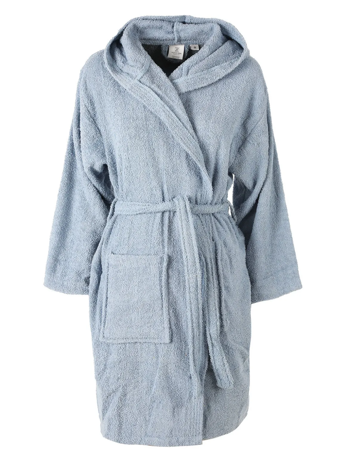 Home Zen Accappatoio unisex in spugna di cotone con cappuccio - azzurro