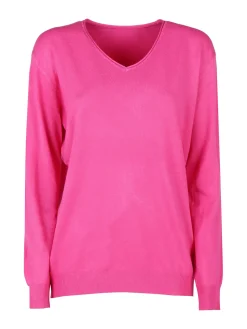 Honey Winter Pullover donna in maglia con scollo V