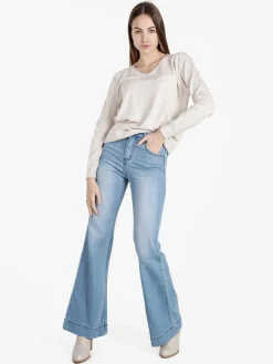 Honey Winter Pullover donna in maglia con scollo V