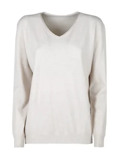 Honey Winter Pullover donna in maglia con scollo V