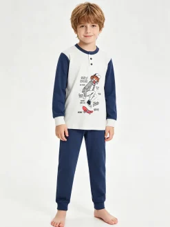 Hooky Pigiama lungo bambino con stampa disegno