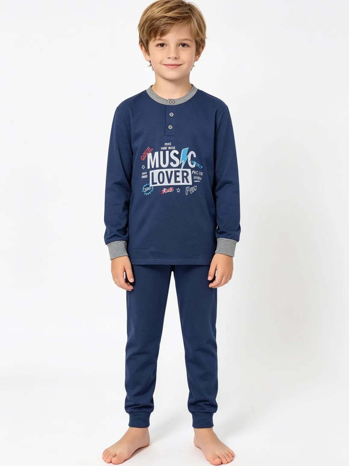 Hooky Pigiama lungo bambino con stampa disegno