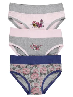 Hooky Slip bimba con stampe fiori confezione da 3 pezzi