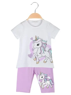 Hope Star Completo corto da neonata con t-shirt e leggings unicorno