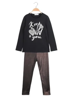 Hope Star Completo da bambina 2 pezzi con leggings felpato