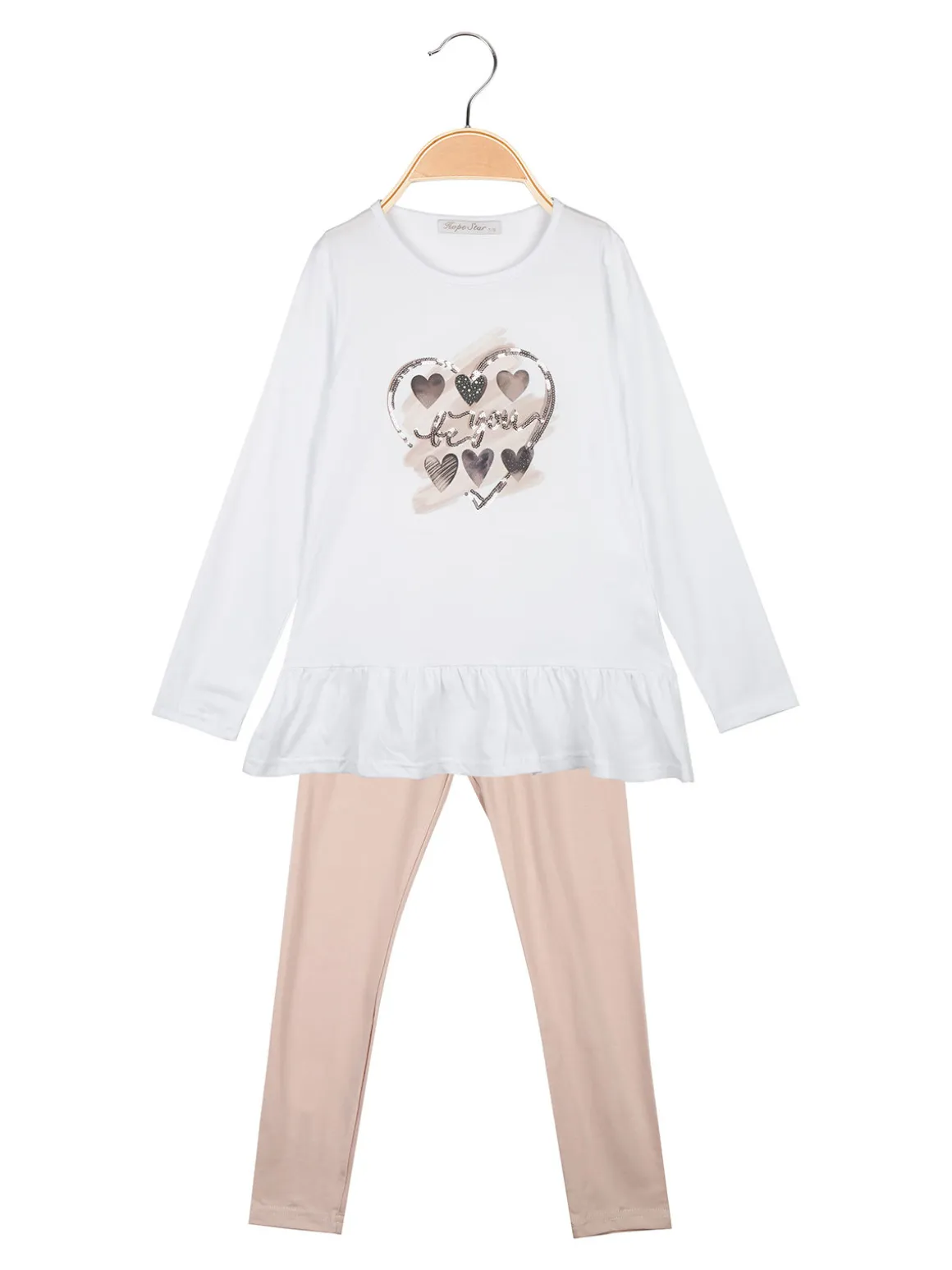 Hope Star Completo da bambina 2 pezzi con finale a volant