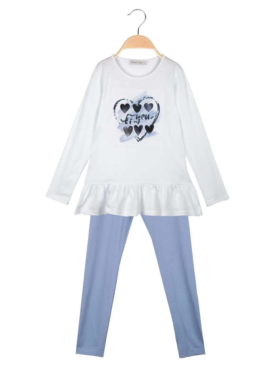 Hope Star Completo da bambina 2 pezzi con finale a volant