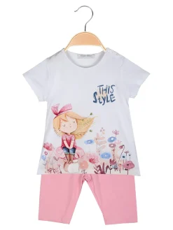 Hope Star Completo da neonata 2 pezzi con t-shirt e pinocchietti