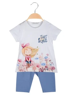Hope Star Completo da neonata 2 pezzi con t-shirt e pinocchietti
